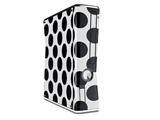 Kearas Polka Dots White And Black Decal Style Skin for XBOX 360 Slim Vertical