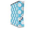 Kearas Polka Dots White And Blue Decal Style Skin for XBOX 360 Slim Vertical