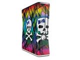 Rainbow Plaid Skull Decal Style Skin for XBOX 360 Slim Vertical