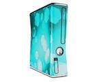 Bokeh Hex Neon Teal Decal Style Skin for XBOX 360 Slim Vertical