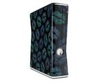 Blue Green And Black Lips Decal Style Skin for XBOX 360 Slim Vertical