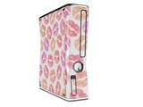 Pink Orange Lips Decal Style Skin for XBOX 360 Slim Vertical