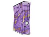 Purple and Gold Gilded Marble Decal Style Skin for XBOX 360 Slim Vertical