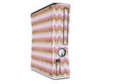Pink and White Chevron Decal Style Skin for XBOX 360 Slim Vertical