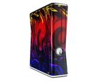 Decal Style Skin compatible with XBOX 360 Slim Vertical Liquid Metal Chrome Flame Hot