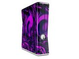 Decal Style Skin compatible with XBOX 360 Slim Vertical Liquid Metal Chrome Purple