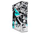 Baja 0018 Neon Teal Decal Style Skin for XBOX 360 Slim Vertical