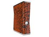 Folder Doodles Burnt Orange Decal Style Skin for XBOX 360 Slim Vertical