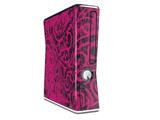 Folder Doodles Fuchsia Decal Style Skin for XBOX 360 Slim Vertical