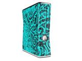 Folder Doodles Neon Teal Decal Style Skin for XBOX 360 Slim Vertical