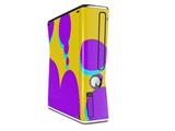 Drip Purple Yellow Teal Decal Style Skin for XBOX 360 Slim Vertical