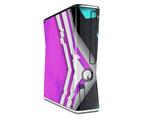 Black Waves Neon Teal Hot Pink Decal Style Skin for XBOX 360 Slim Vertical