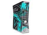 Baja 0032 Neon Teal Decal Style Skin for XBOX 360 Slim Vertical