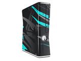Baja 0014 Neon Teal Decal Style Skin for XBOX 360 Slim Vertical