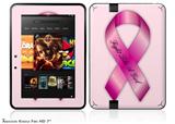 Fight Like a Girl Breast Cancer Pink Ribbon on Pink Decal Style Skin fits 2012 Amazon Kindle Fire HD 7 inch