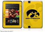 Iowa Hawkeyes Herkey Black on Gold Decal Style Skin fits 2012 Amazon Kindle Fire HD 7 inch