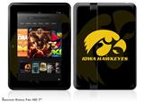 Iowa Hawkeyes Herkey Gold on Black Decal Style Skin fits 2012 Amazon Kindle Fire HD 7 inch