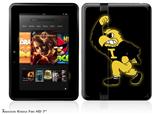 Iowa Hawkeyes Herky on Black Decal Style Skin fits 2012 Amazon Kindle Fire HD 7 inch