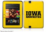 Iowa Hawkeyes 01 Black on Gold Decal Style Skin fits 2012 Amazon Kindle Fire HD 7 inch