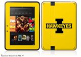 Iowa Hawkeyes 02 Black on Gold Decal Style Skin fits 2012 Amazon Kindle Fire HD 7 inch