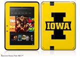 Iowa Hawkeyes 04 Black on Gold Decal Style Skin fits 2012 Amazon Kindle Fire HD 7 inch