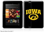 Iowa Hawkeyes Tigerhawk Oval 01 Gold on Black Decal Style Skin fits 2012 Amazon Kindle Fire HD 7 inch