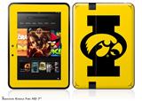 Iowa Hawkeyes Tigerhawk Oval 02 Black on Gold Decal Style Skin fits 2012 Amazon Kindle Fire HD 7 inch