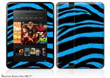 Zebra Blue Decal Style Skin fits 2012 Amazon Kindle Fire HD 7 inch