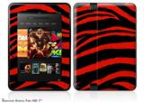 Zebra Red Decal Style Skin fits 2012 Amazon Kindle Fire HD 7 inch