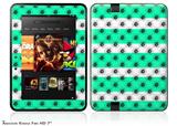 Kearas Daisies Stripe Sea Foam Decal Style Skin fits 2012 Amazon Kindle Fire HD 7 inch