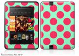 Kearas Polka Dots Pink And Blue Decal Style Skin fits 2012 Amazon Kindle Fire HD 7 inch