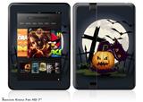 Halloween Jack O Lantern and Cemetery Kitty CatDecal Style Skin fits 2012 Amazon Kindle Fire HD 7 inch