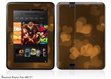 Bokeh Hearts OrangeDecal Style Skin fits 2012 Amazon Kindle Fire HD 7 inch