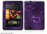 Bokeh Music PurpleDecal Style Skin fits 2012 Amazon Kindle Fire HD 7 inch