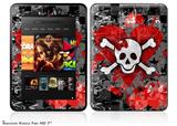 Emo Skull Bones Decal Style Skin fits 2012 Amazon Kindle Fire HD 7 inch