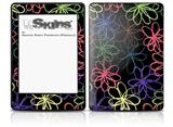 Kearas Flowers on Black - Decal Style Skin fits Amazon Kindle Paperwhite (Original)