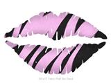 Zebra Skin Pink - Kissing Lips Fabric Wall Skin Decal measures 24x15 inches