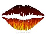 Fire Flames on Black - Kissing Lips Fabric Wall Skin Decal measures 24x15 inches