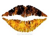 Open Fire - Kissing Lips Fabric Wall Skin Decal measures 24x15 inches