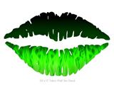 Fire Flames Green - Kissing Lips Fabric Wall Skin Decal measures 24x15 inches