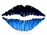 Fire Flames Blue - Kissing Lips Fabric Wall Skin Decal measures 24x15 inches