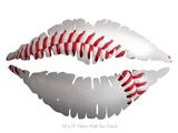 Baseball - Kissing Lips Fabric Wall Skin Decal measures 24x15 inches