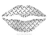 Diamond Plate Metal - Kissing Lips Fabric Wall Skin Decal measures 24x15 inches