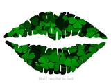 St Patricks Clover Confetti - Kissing Lips Fabric Wall Skin Decal measures 24x15 inches