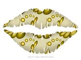 Petals Yellow - Kissing Lips Fabric Wall Skin Decal measures 24x15 inches
