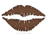 Solids Collection Chocolate Brown - Kissing Lips Fabric Wall Skin Decal measures 24x15 inches