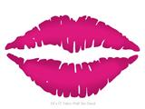Solids Collection Hot Pink (Fuchsia) - Kissing Lips Fabric Wall Skin Decal measures 24x15 inches