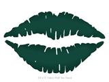 Solids Collection Hunter Green - Kissing Lips Fabric Wall Skin Decal measures 24x15 inches