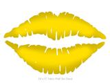 Solids Collection Yellow - Kissing Lips Fabric Wall Skin Decal measures 24x15 inches