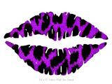 Purple Leopard - Kissing Lips Fabric Wall Skin Decal measures 24x15 inches